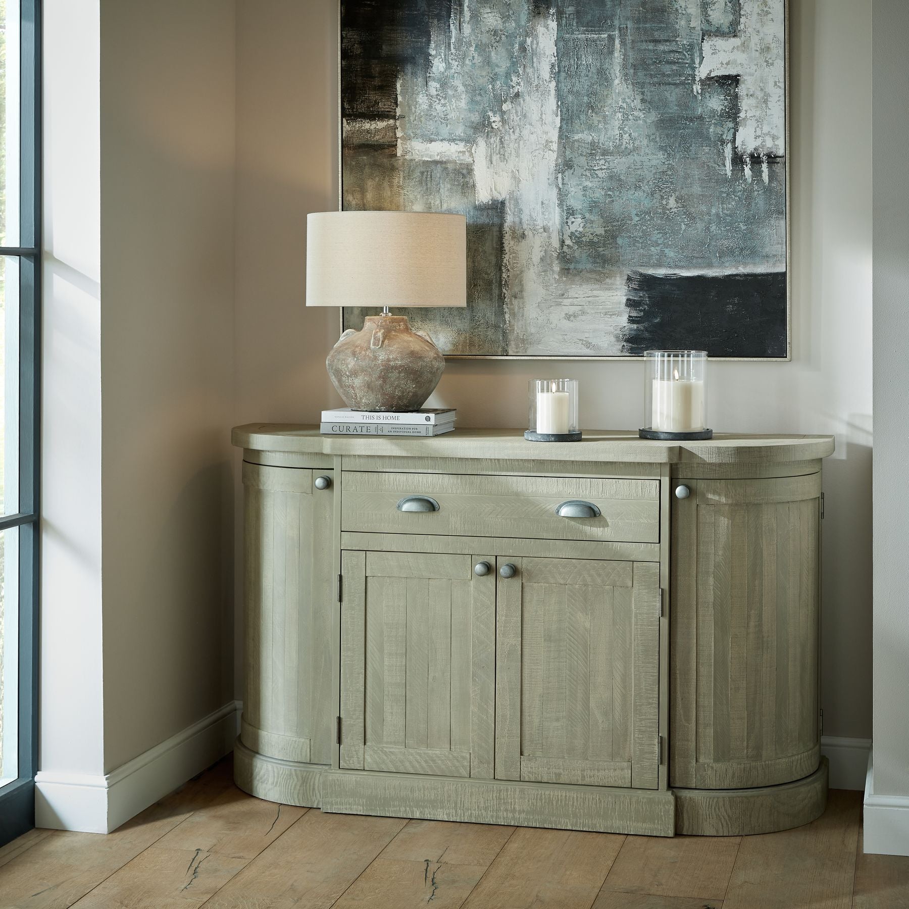 Malmo Grey Large Hurricane Lantern - Skandi London