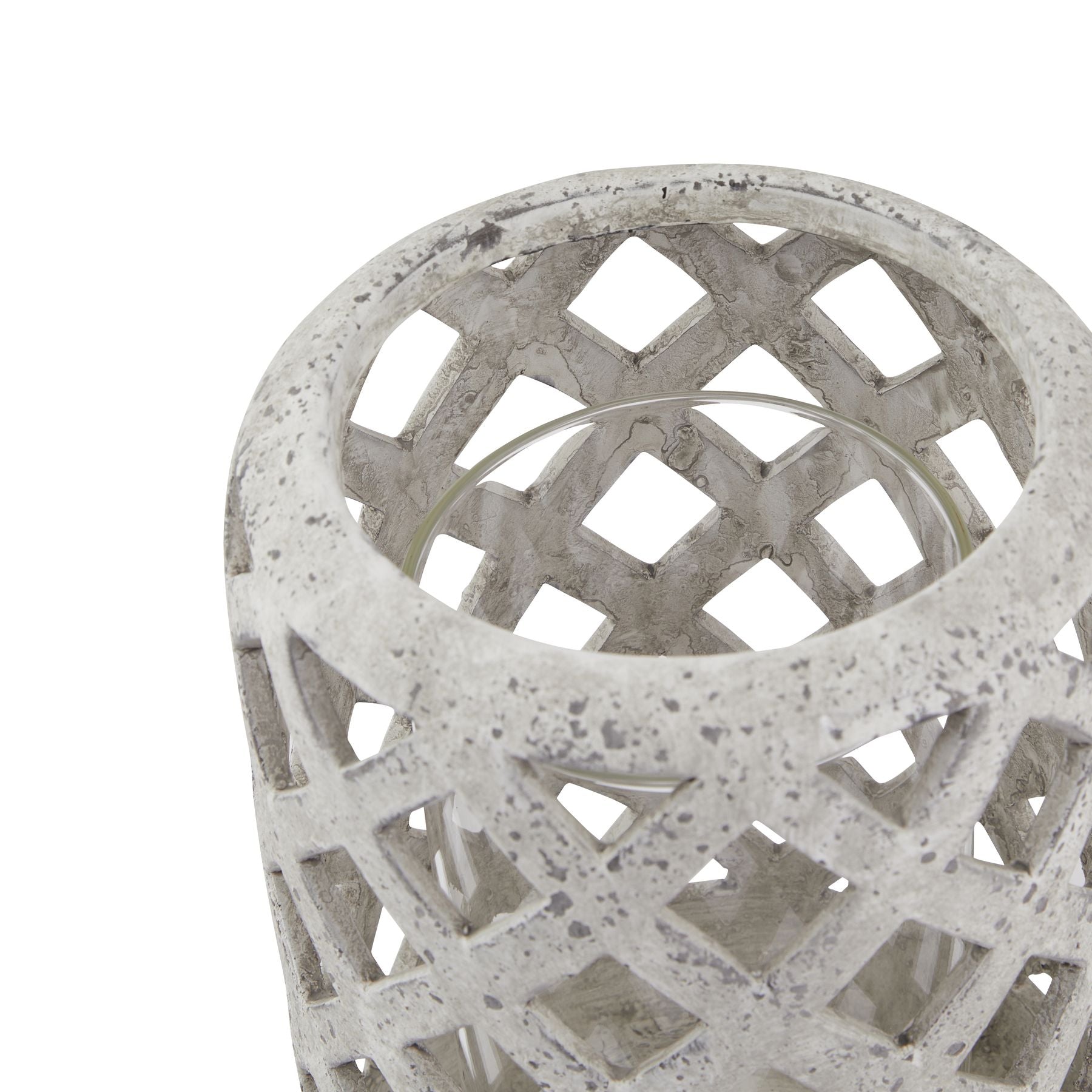 Skandi London Grey Stone Effect Hurricane Lantern - Skandi London