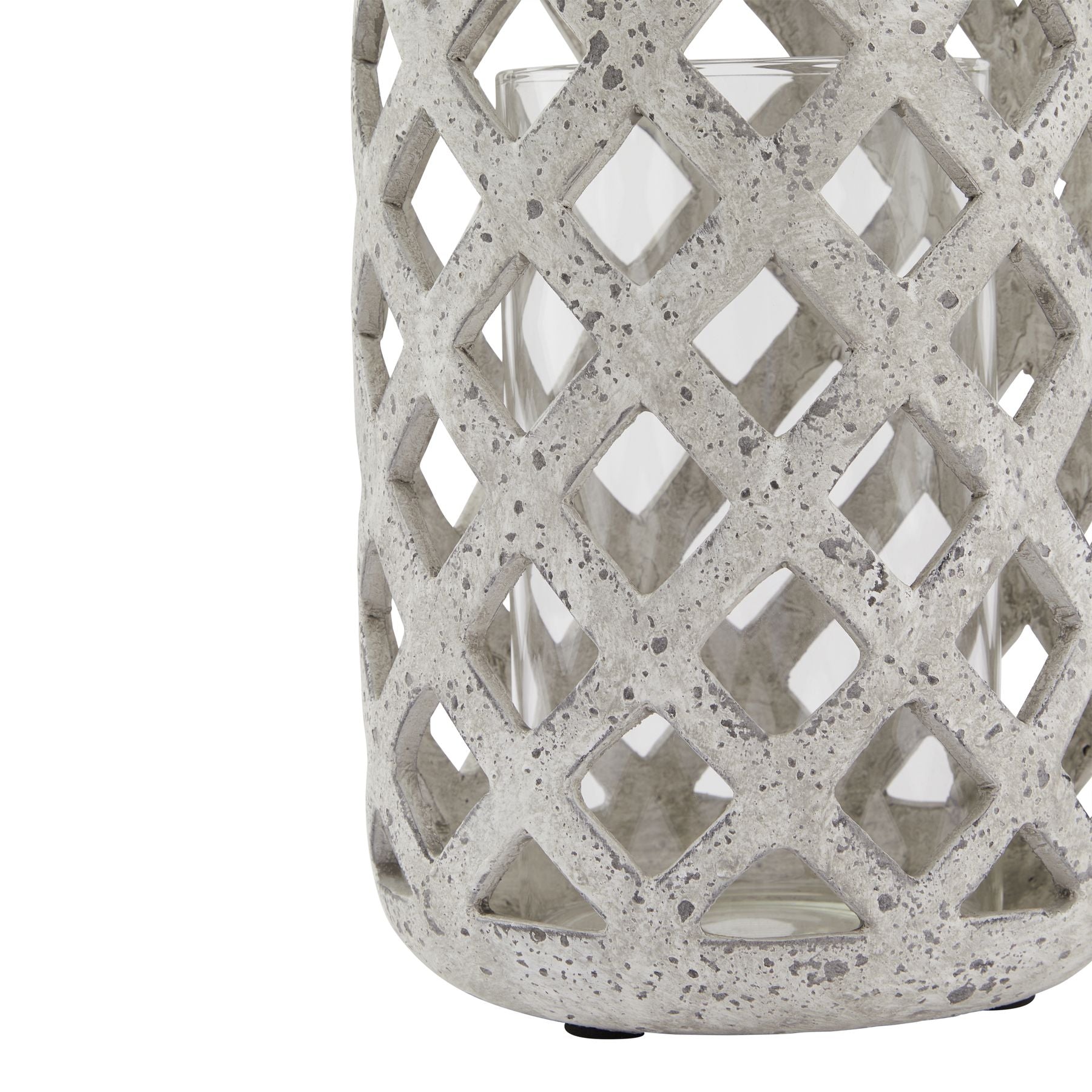 Skandi London Grey Stone Effect Hurricane Lantern - Skandi London