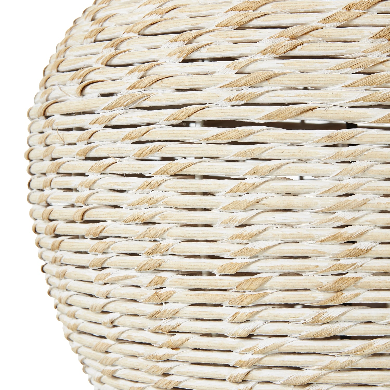White Wash Wicker Table Lamp With Linen Shade - Skandi London