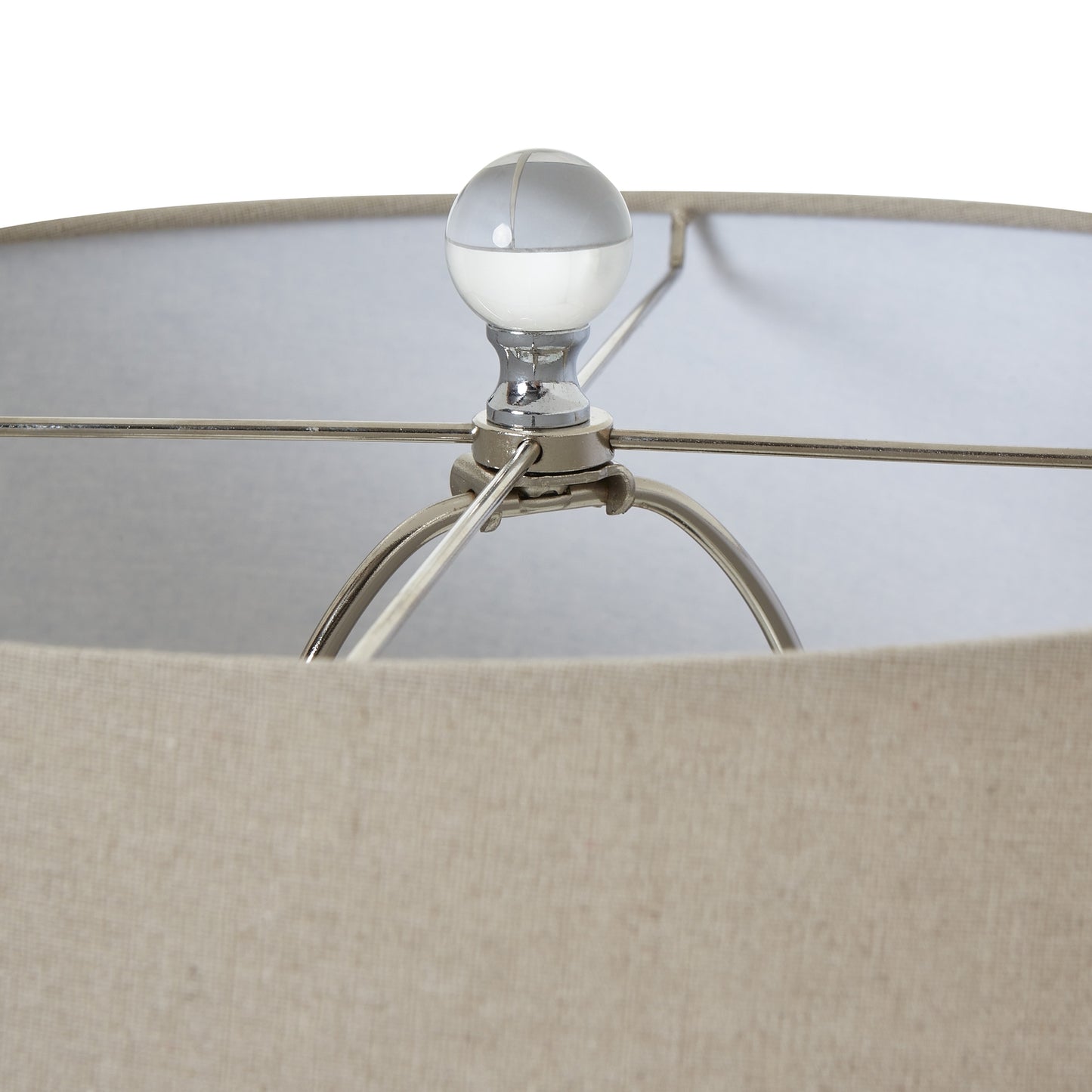 Grey Shadows Table Lamp With Linen Shade - Skandi London
