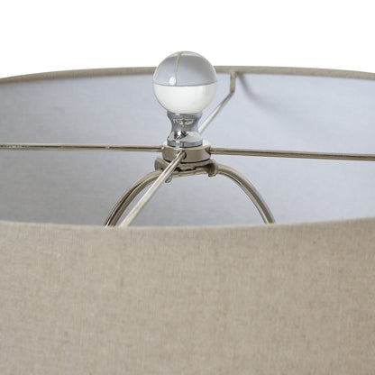 Grey Shadows Table Lamp With Linen Shade - Skandi London