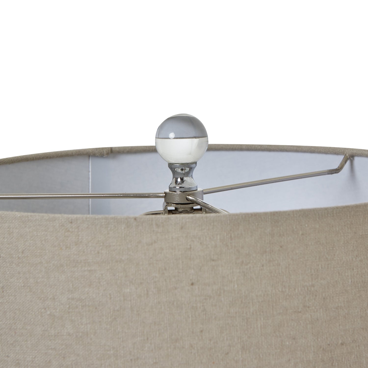 Grey Glass Table Lamp With Linen Shade - Skandi London