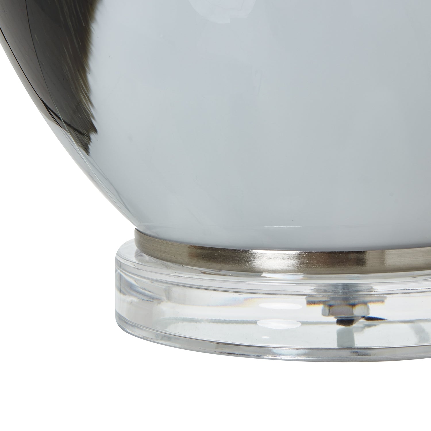 Grey Glass Table Lamp With Linen Shade - Skandi London