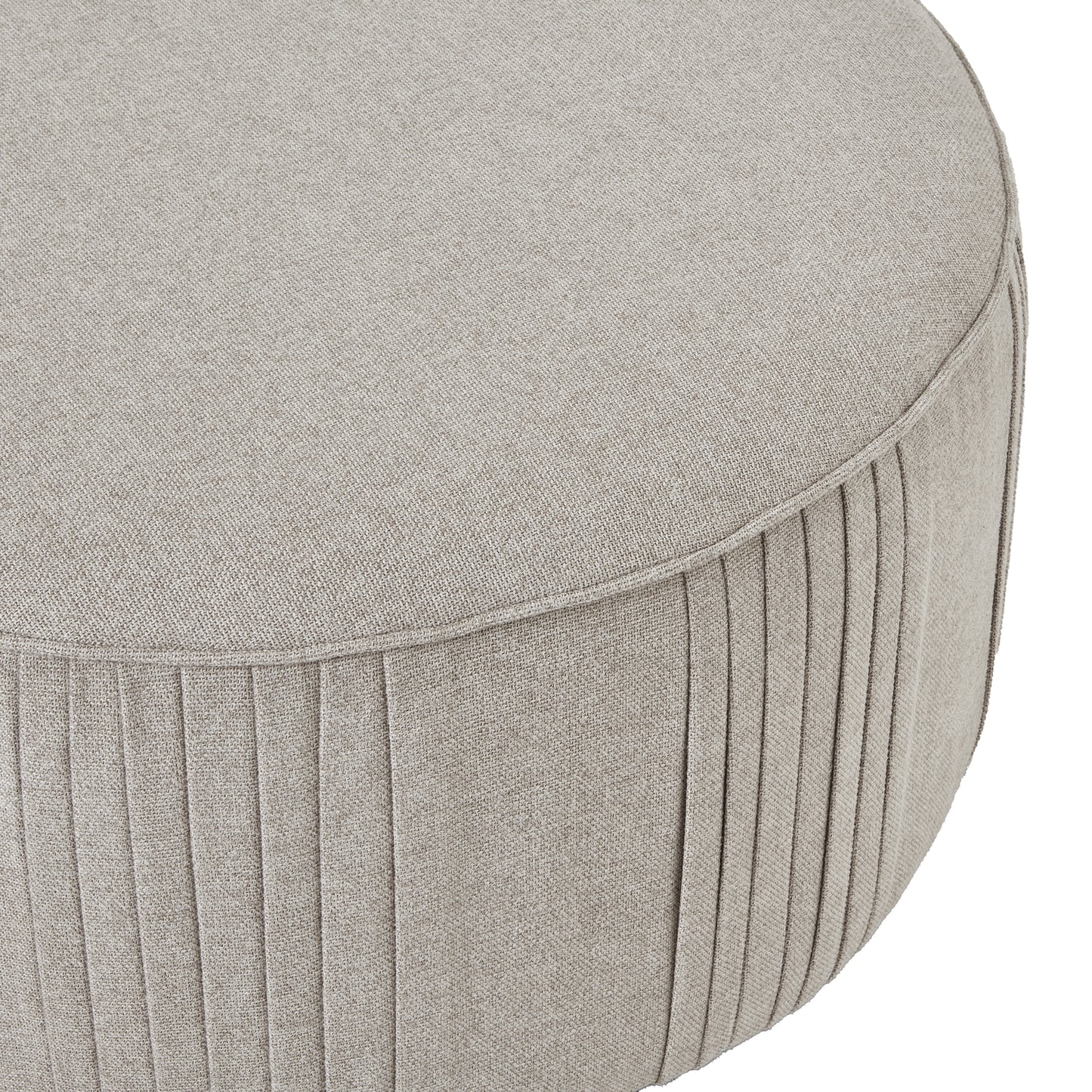 Lily Swivel Ottoman In Oatmeal Twill - Skandi London