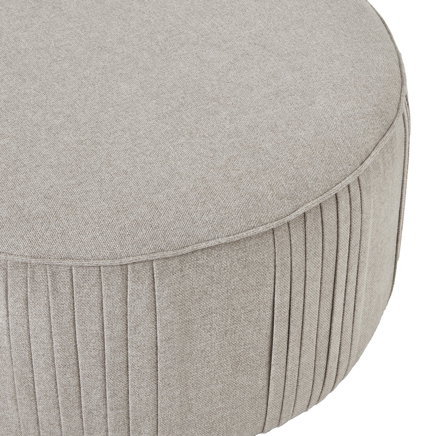 Lily Swivel Ottoman In Oatmeal Twill - Skandi London