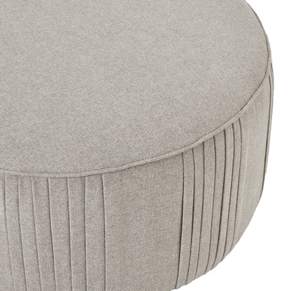 Lily Swivel Ottoman In Oatmeal Twill - Skandi London