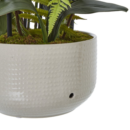 Large White Orchid In Ceramic Pot - Skandi London