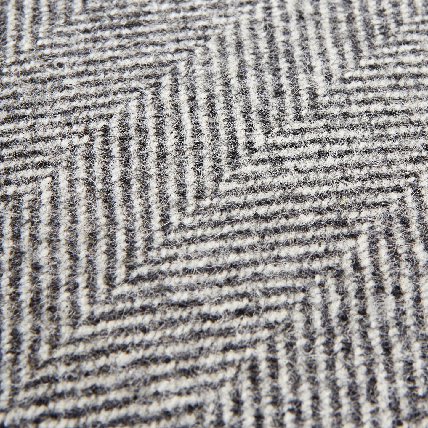Grey Herringbone Pure Wool Cushion With Piped Edge - Skandi London