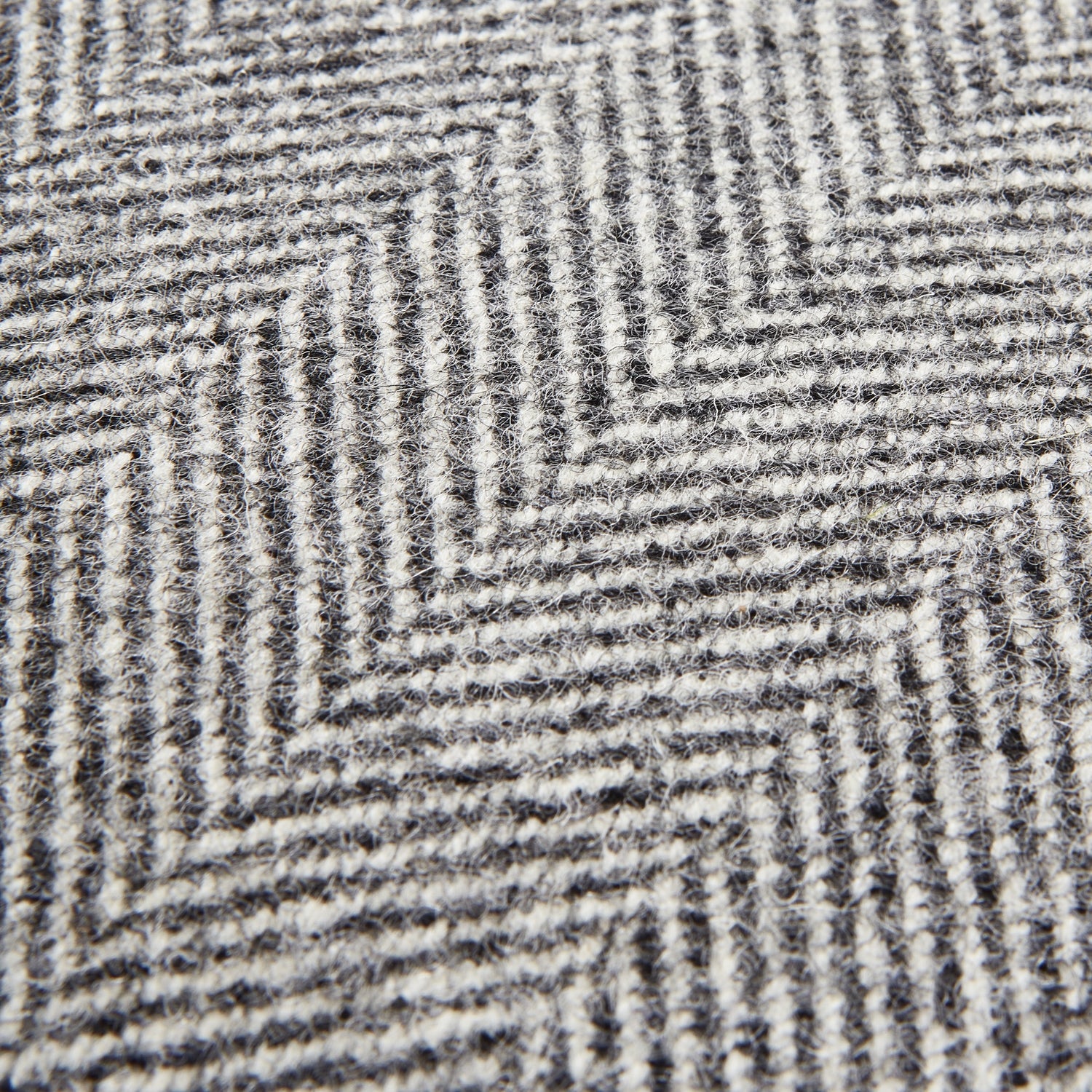 Grey Herringbone Pure Wool Cushion With Piped Edge - Skandi London