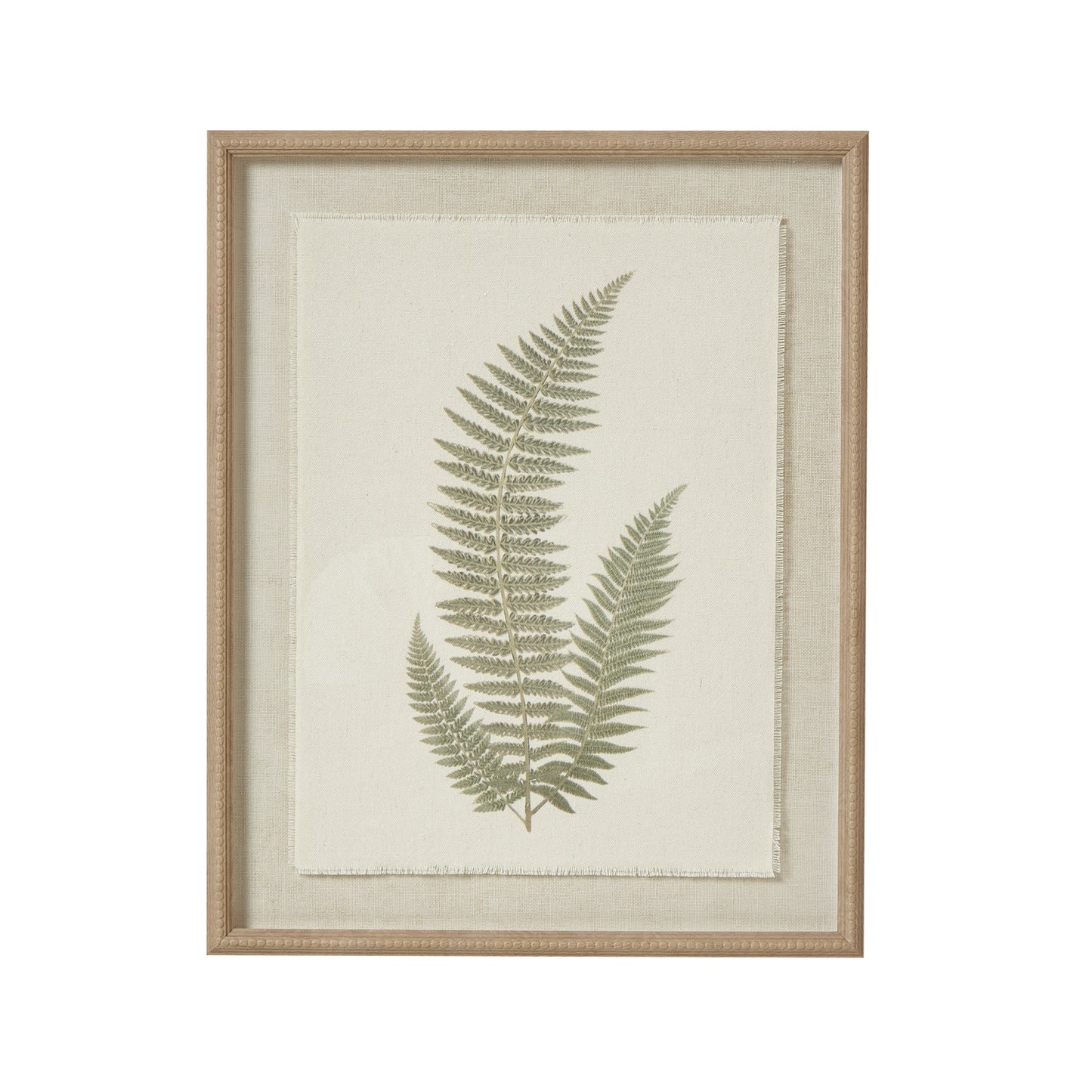Fern Art On Texture - Torn Paper With Beaded Frame - Skandi London