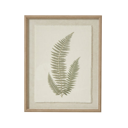 Fern Art On Texture - Torn Paper With Beaded Frame - Skandi London