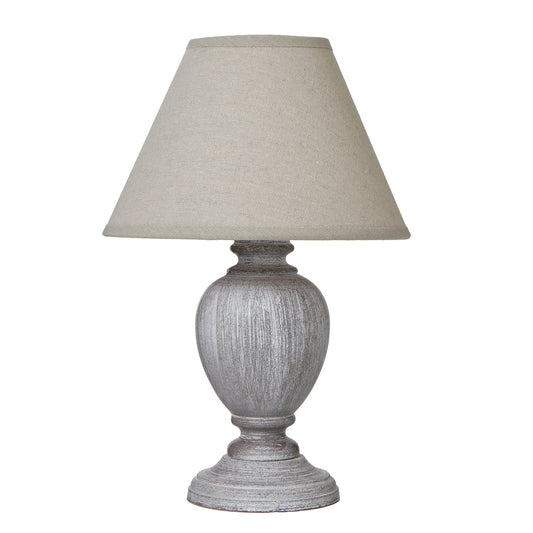 Otem Urn Table Lamp With Linen Shade - Skandi London