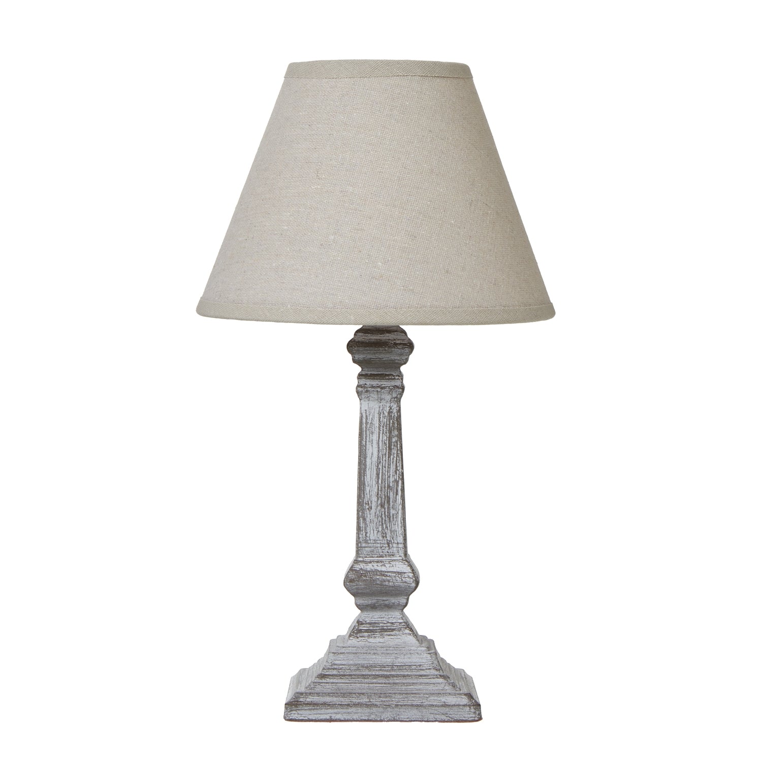 Capsa Column Table Lamp With Linen Shade - Skandi London