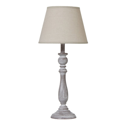 Dunum Column Table Lamp With Linen Shade - Skandi London