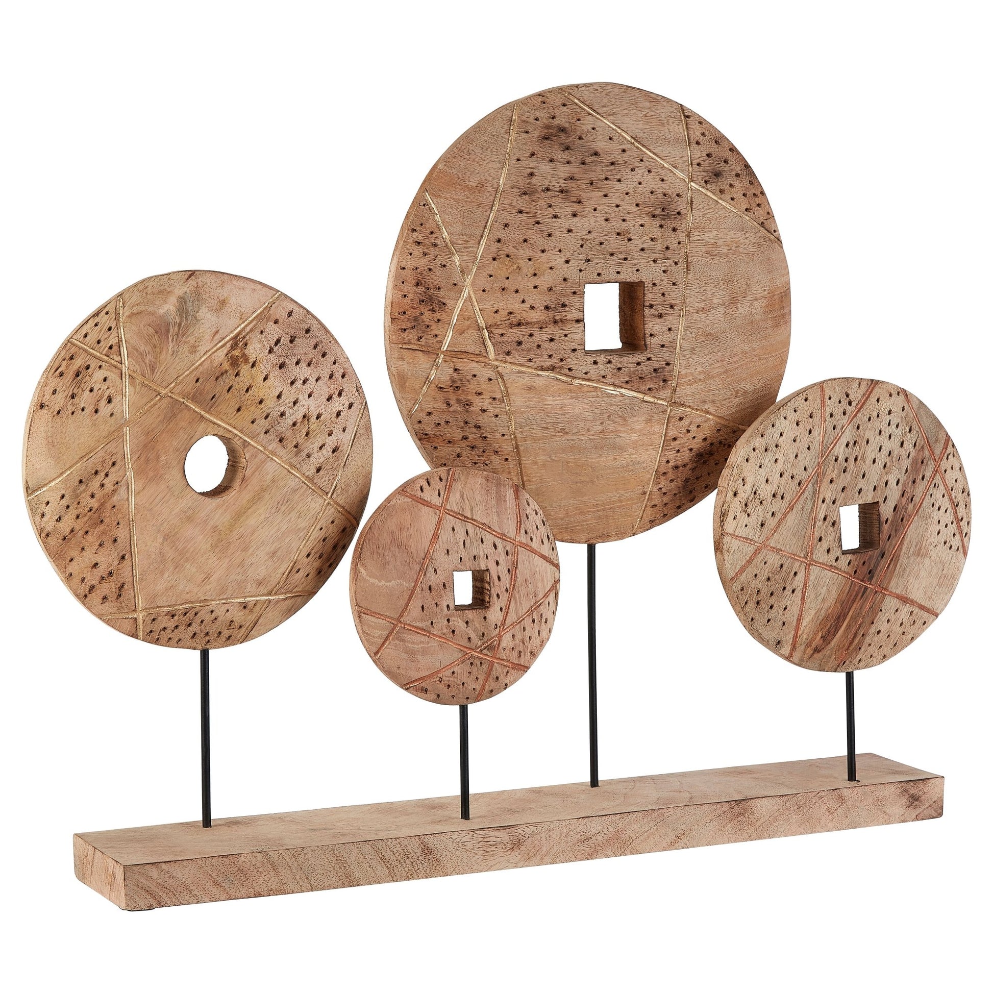 Daved 4 Disc Wooden Sculpture - Skandi London