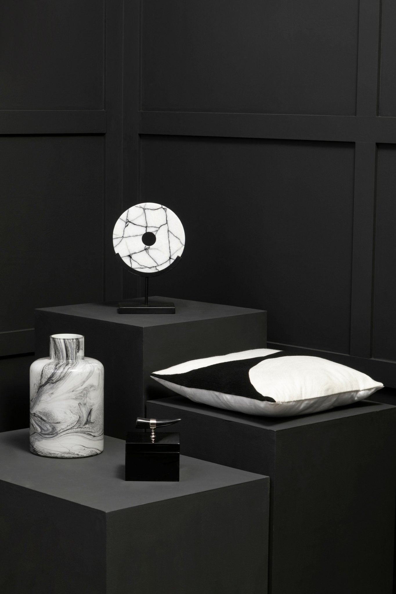 Joakim Marble Sculpture On Iron Stand - Skandi London