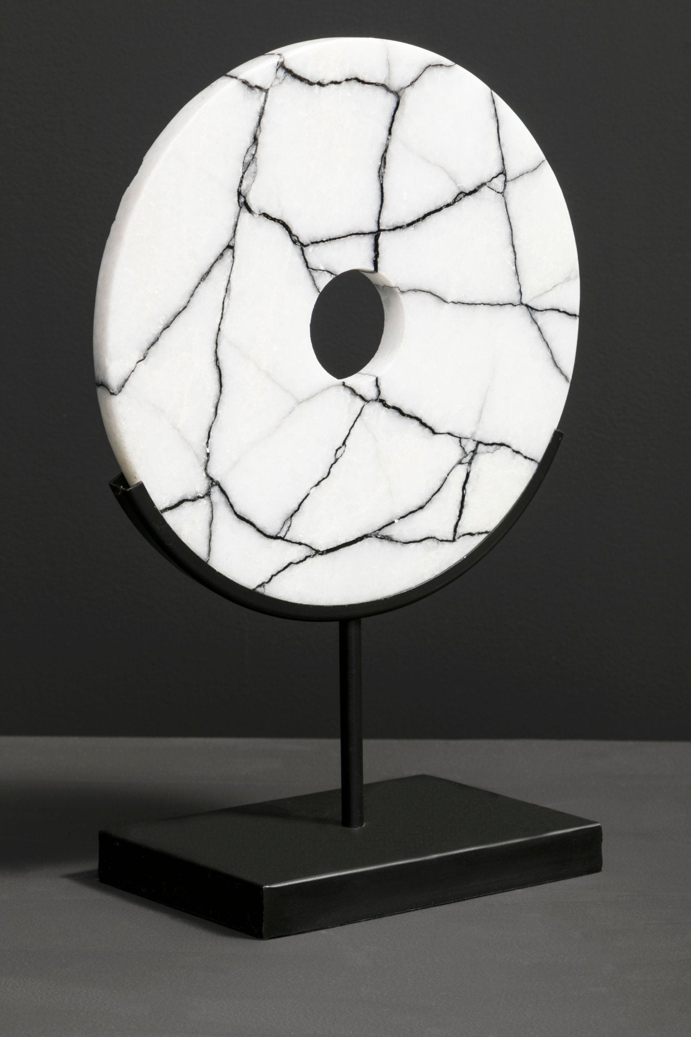 Joakim Marble Sculpture On Iron Stand - Skandi London