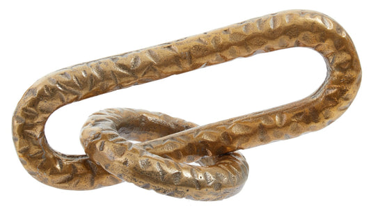 Maja Hammered Gold Chain Sculpture - Skandi London