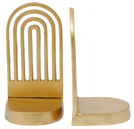 Mia Set Of Two Gold Finish Arched Bookends - Skandi London