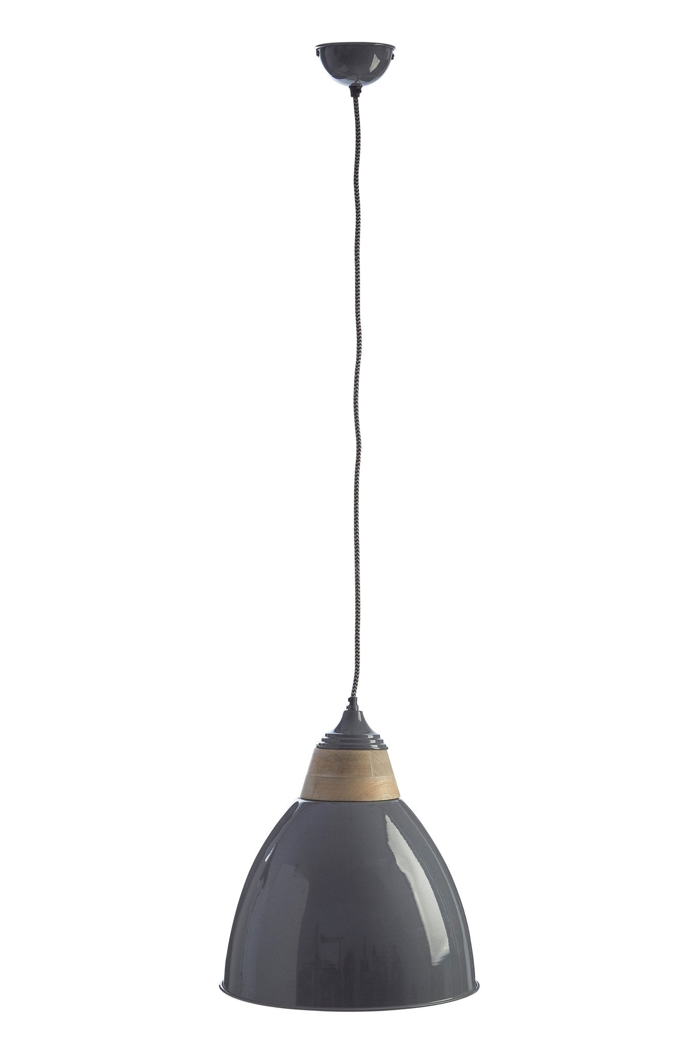 Latham Large Grey Bell Shaped Pendant Light - Skandi London