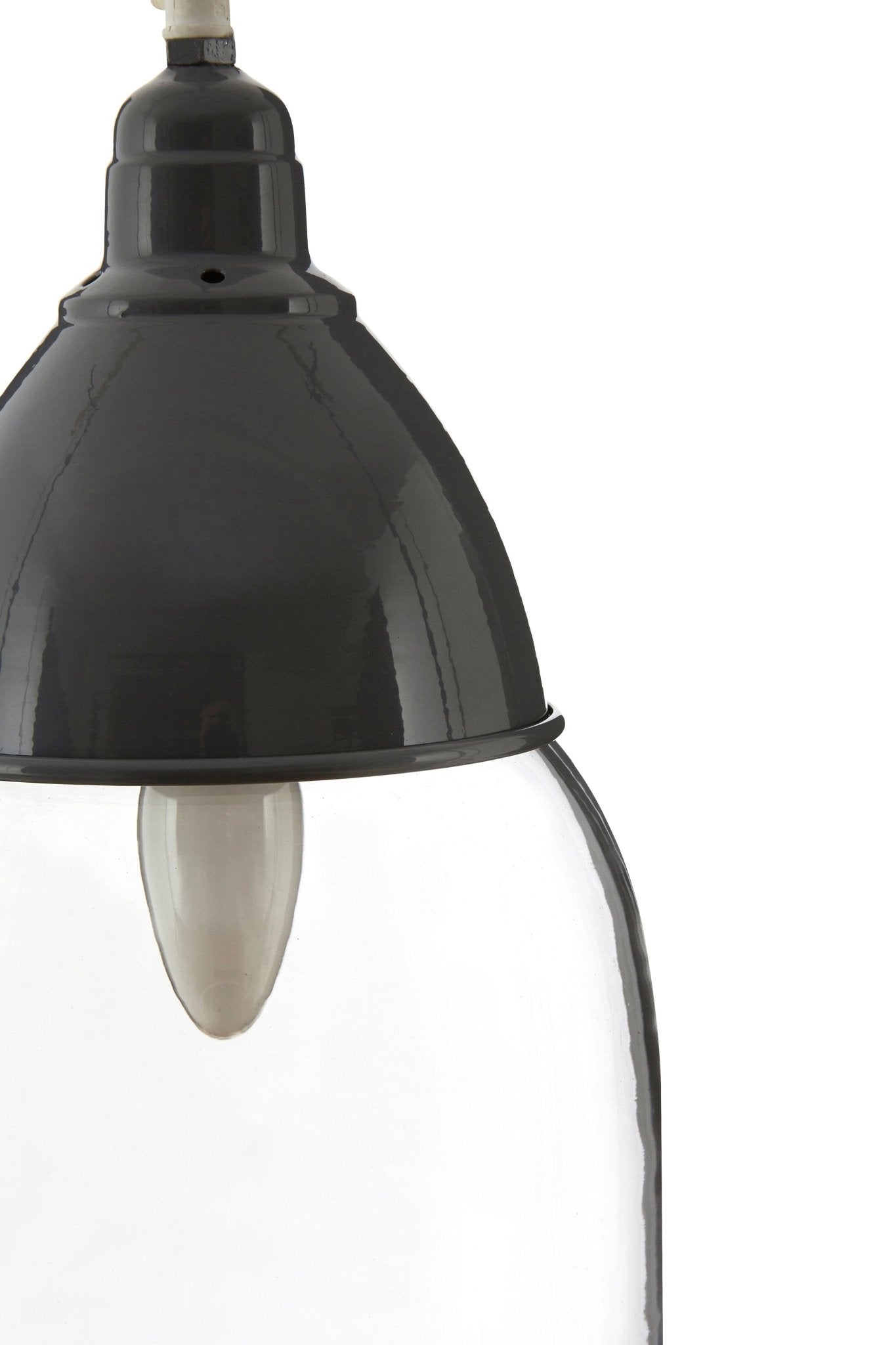 Latham Grey Glass and Iron Pendant Light - Skandi London