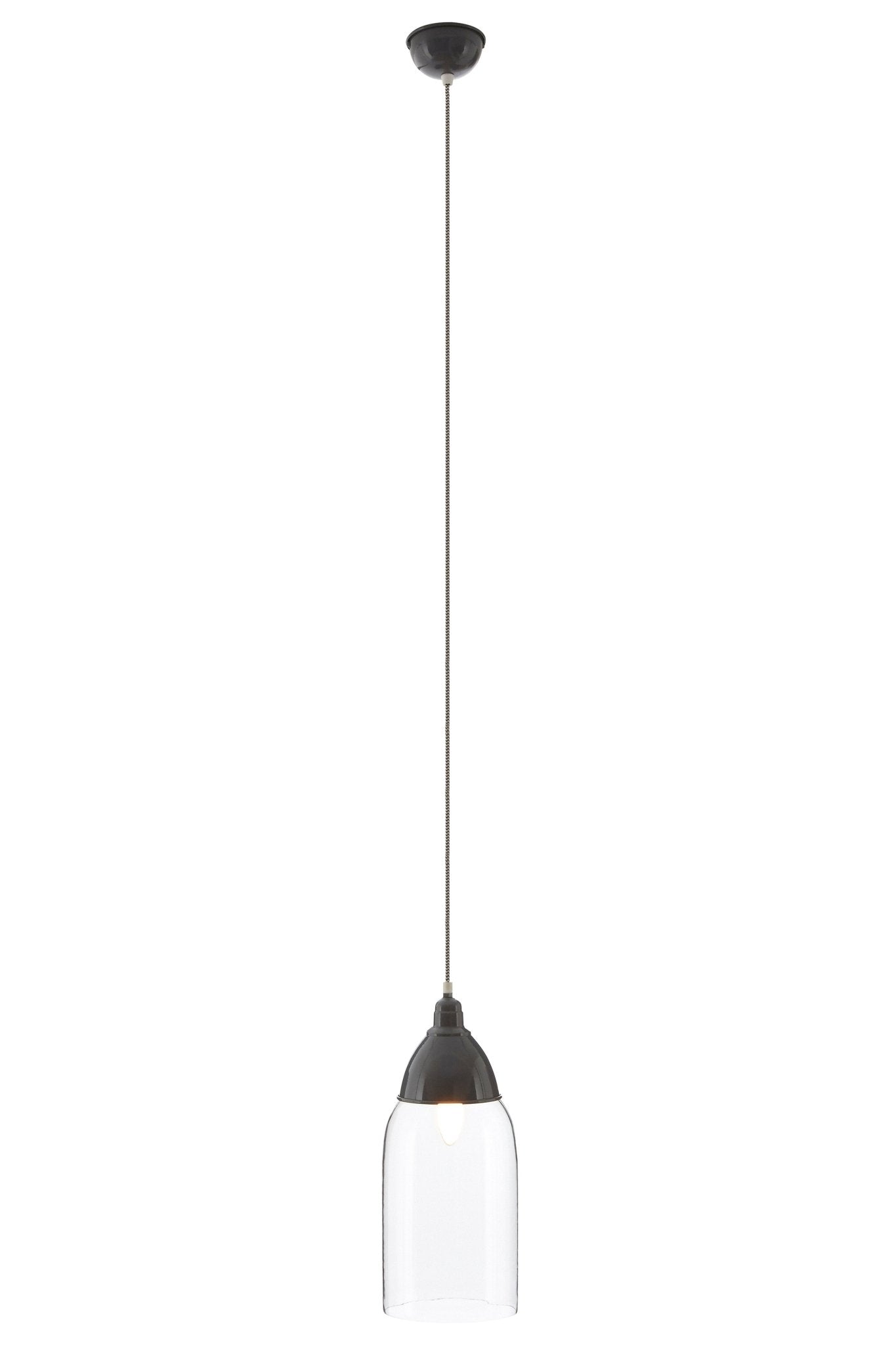 Latham Grey Glass and Iron Pendant Light - Skandi London