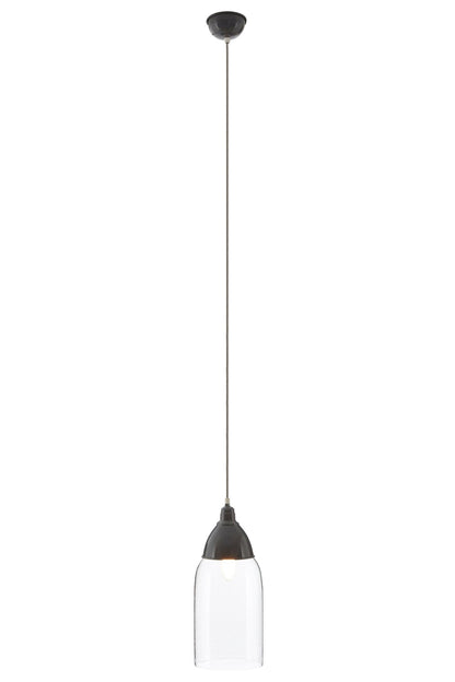 Latham Grey Glass and Iron Pendant Light - Skandi London