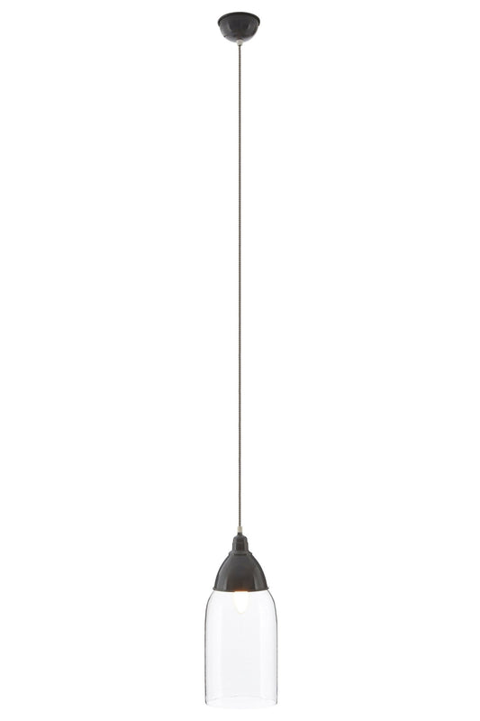 Latham Grey Glass and Iron Pendant Light - Skandi London