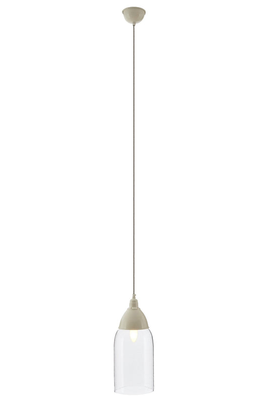 Latham White Glass and Iron Pendant Light - Skandi London