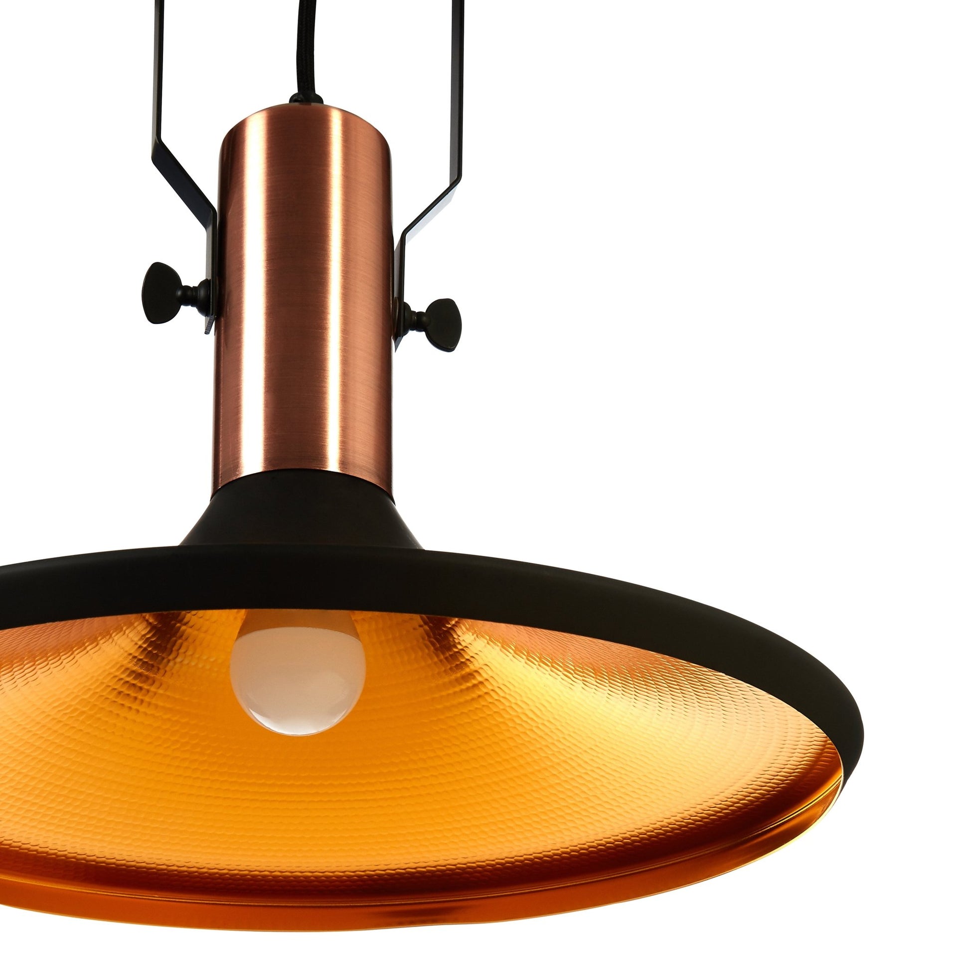 Andrea Large Pendant Light in Black and Copper - Skandi London