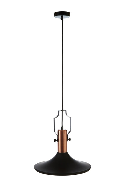 Andrea Large Pendant Light in Black and Copper - Skandi London
