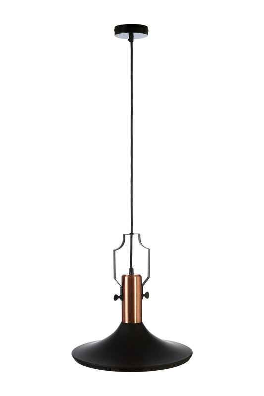Andrea Large Pendant Light in Black and Copper - Skandi London