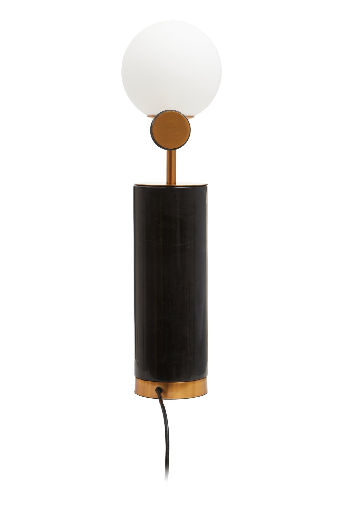 Jockum Black Marble Table Lamp With White Shade - Skandi London