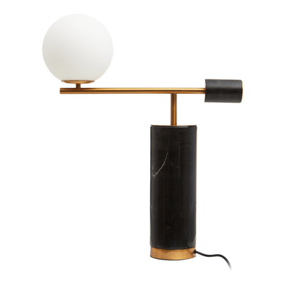 Jockum Black Marble Table Lamp With White Shade - Skandi London