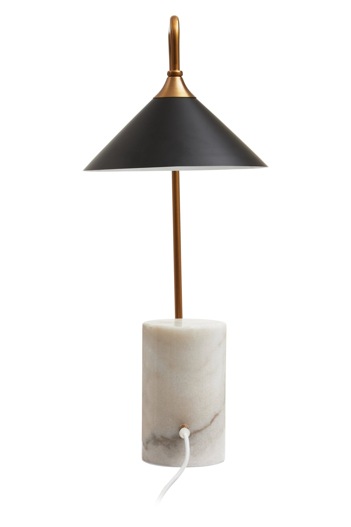 Jockum Black Shade Table Lamp With White Marble Base - Skandi London