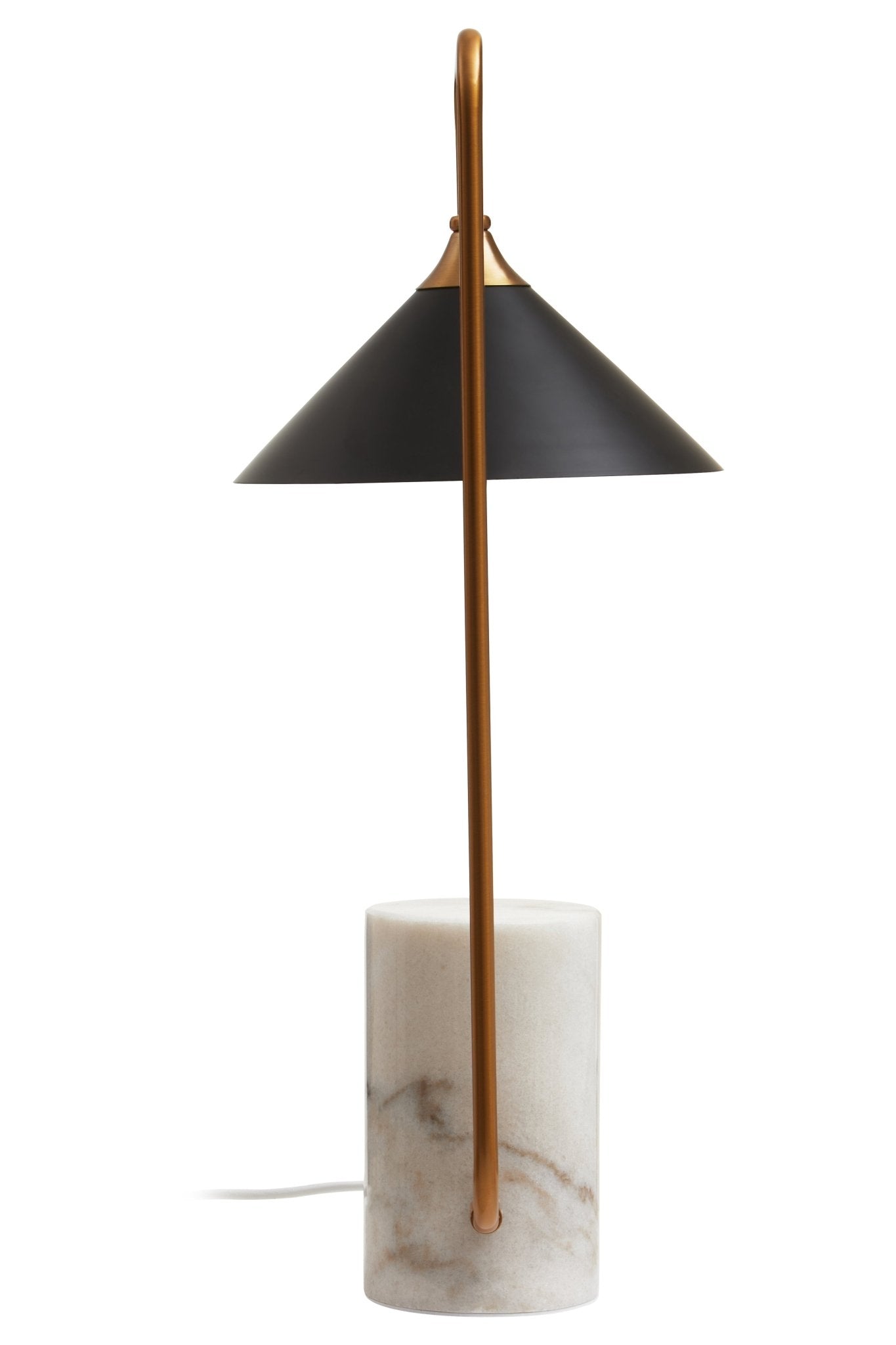 Jockum Black Shade Table Lamp With White Marble Base - Skandi London