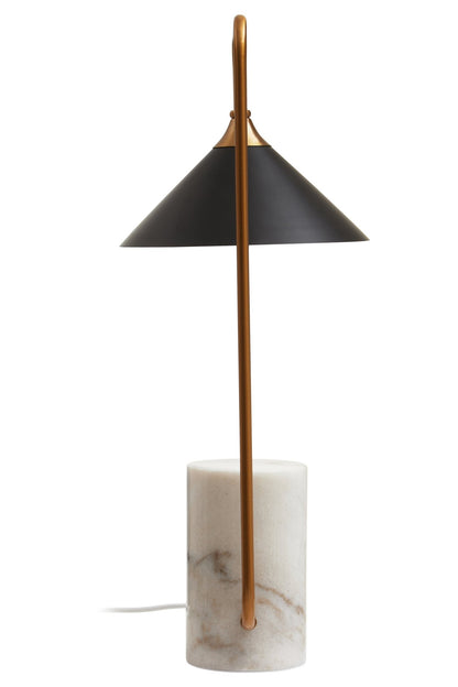 Jockum Black Shade Table Lamp With White Marble Base - Skandi London