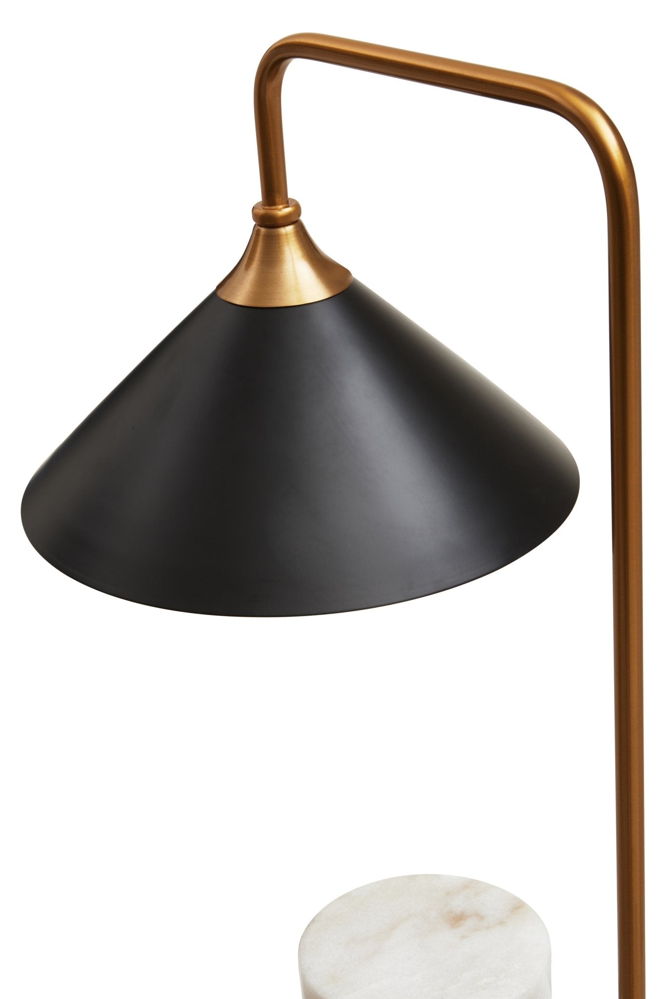 Jockum Black Shade Table Lamp With White Marble Base - Skandi London