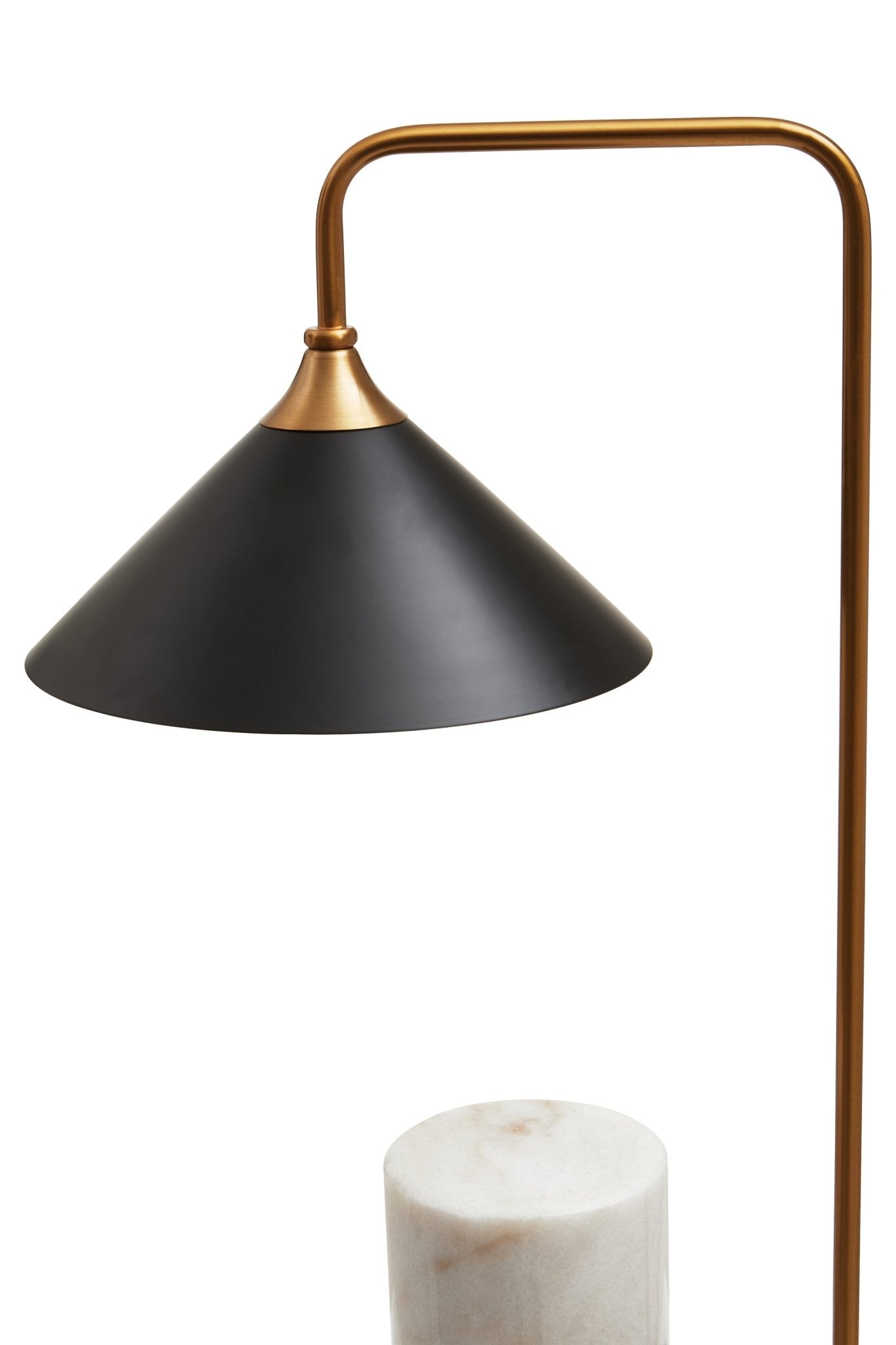 Jockum Black Shade Table Lamp With White Marble Base - Skandi London