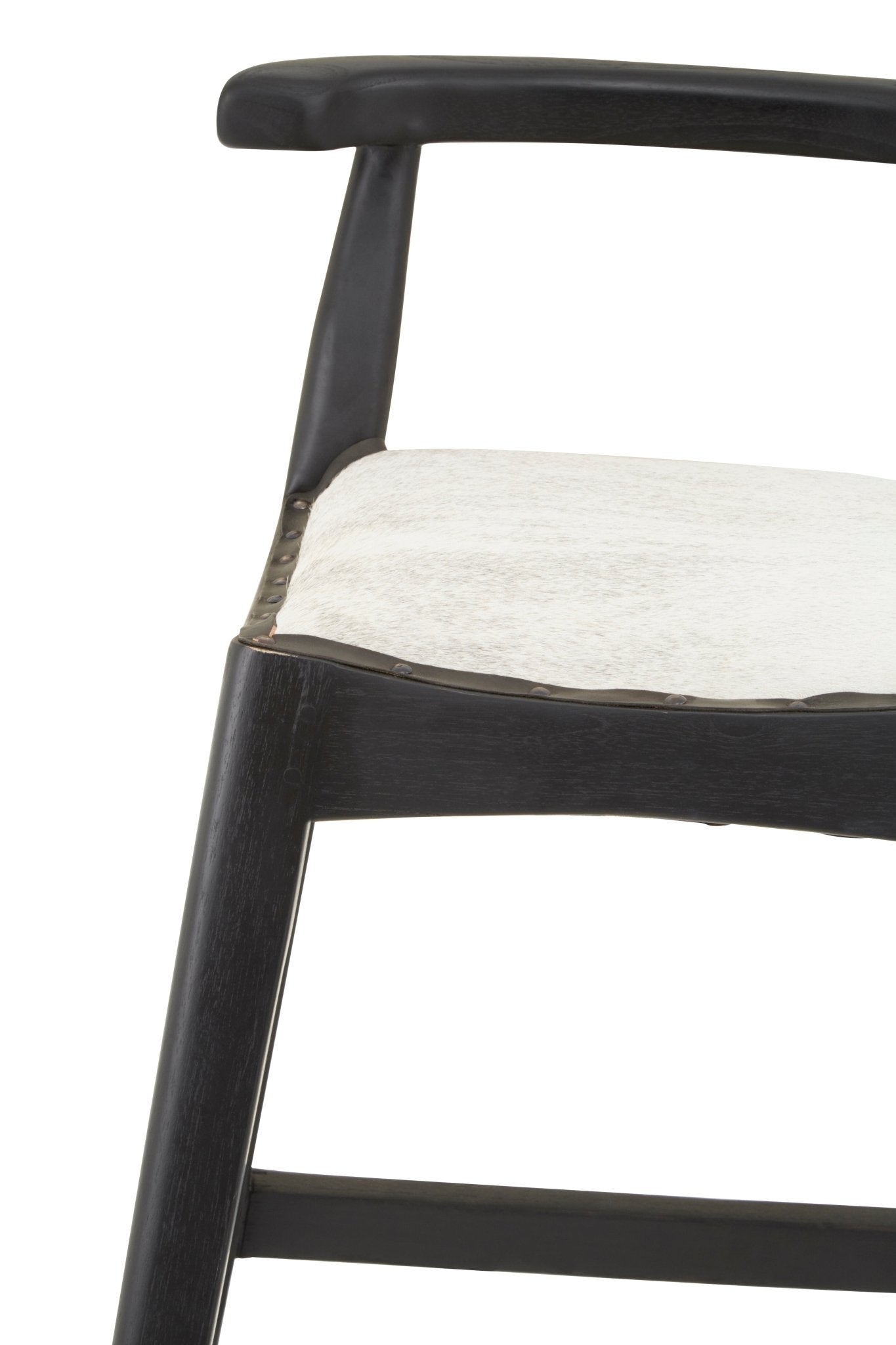 Hansel White Leather And Teak Bar Stool - Skandi London