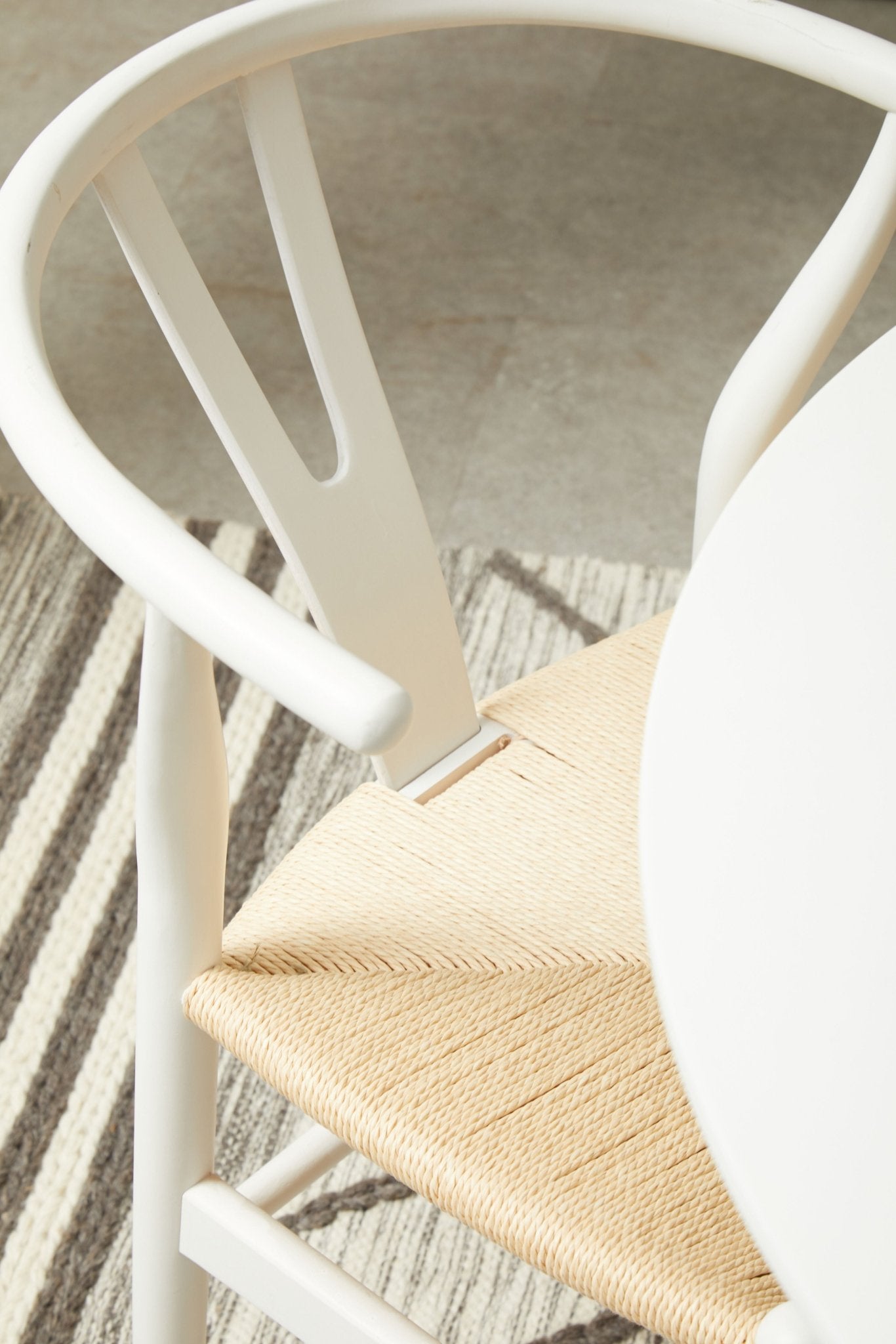 Janica Wishbone Antique White Chair - Skandi London