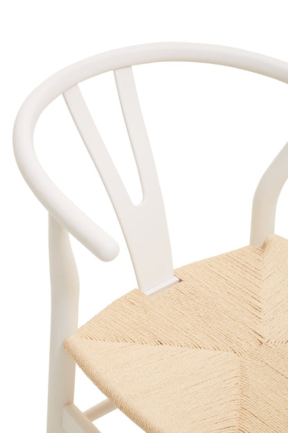 Janica Wishbone Antique White Chair - Skandi London