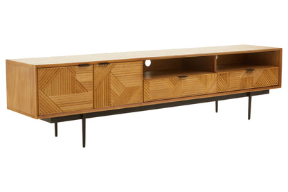 Gunnar Natural Finish Wooden Media Unit - Skandi London