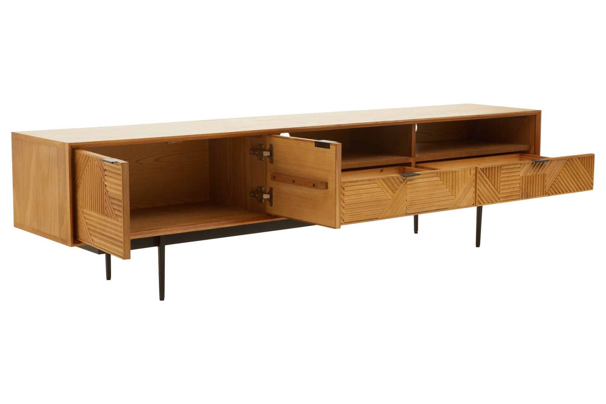 Gunnar Natural Finish Wooden Media Unit - Skandi London