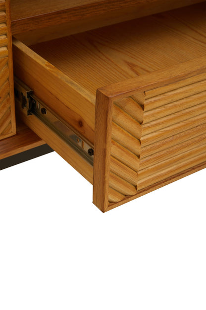 Gunnar Natural Finish Wooden Media Unit - Skandi London