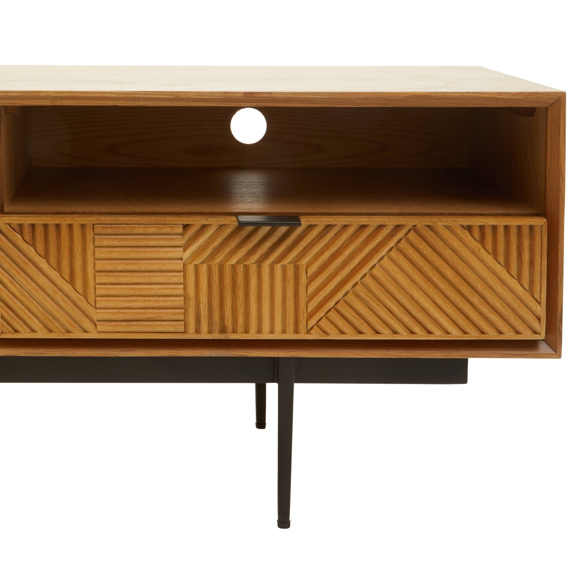 Gunnar Natural Finish Wooden Media Unit - Skandi London