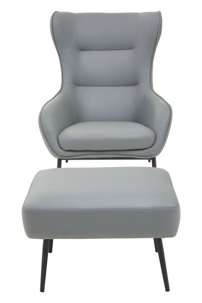 Halle Grey Armchair And Footstool - Skandi London
