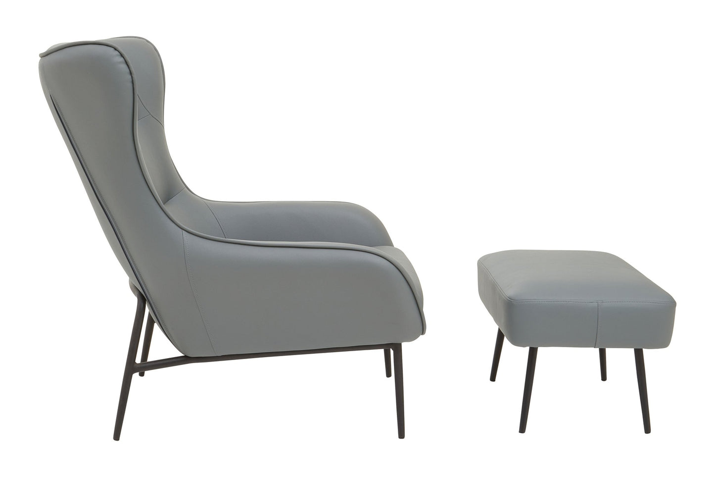 Halle Grey Armchair And Footstool - Skandi London