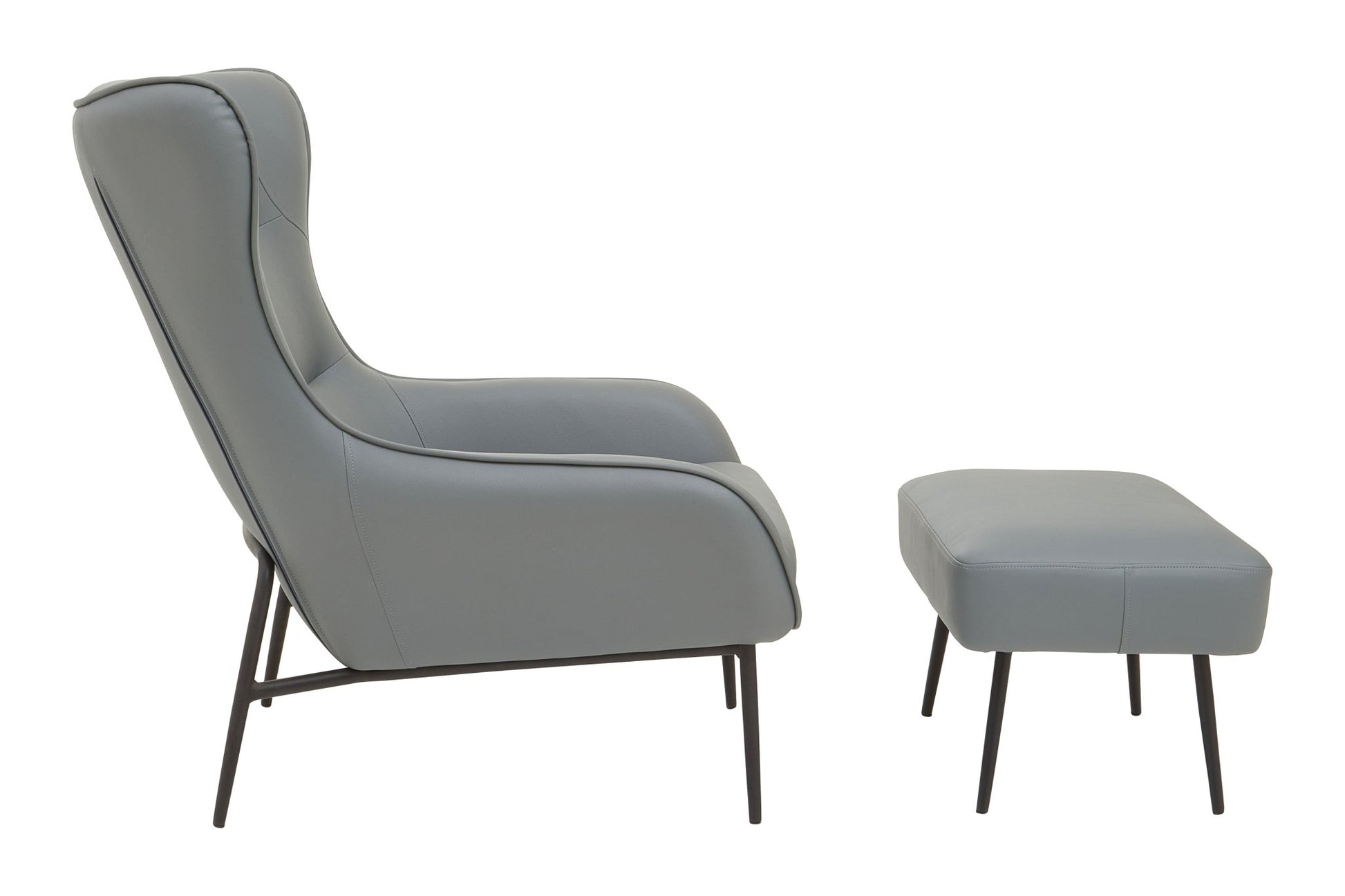 Halle Grey Armchair And Footstool - Skandi London